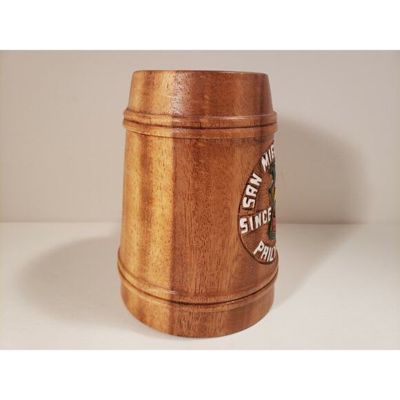 San Miguel Philippines Beer Mug Stein Wood - Picture 3 of 8